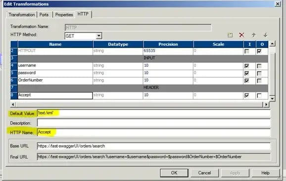 Header-Parameter-Settings