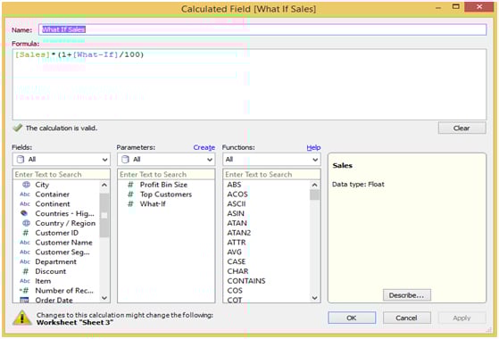Tableau What if-investigation