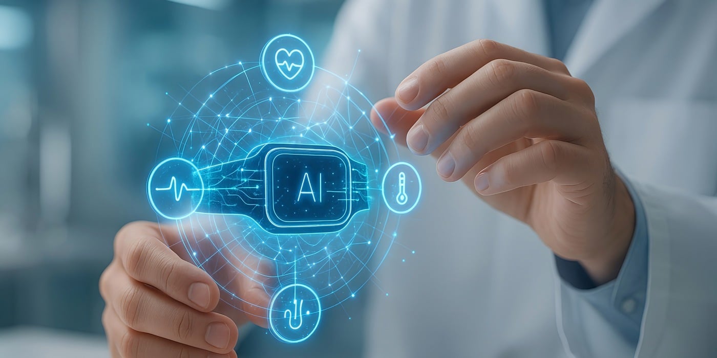 Diagram showing the transformation from fragmented, alert-heavy clinical workflows to unified, AI-powered decision support that delivers personalized, actionable insights for diabetes management.